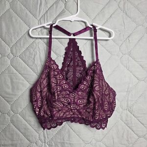 Day trip Lace Push-up Bralette Bra Lightly Lined Purple Size Medium